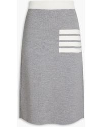 Thom Browne - Intarsia Wool-blend Midi Skirt - Lyst