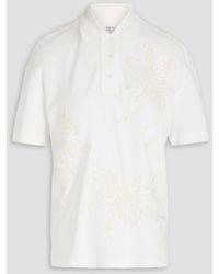 Brunello Cucinelli - Embellished Cotton-piqué Polo Shirt - Lyst