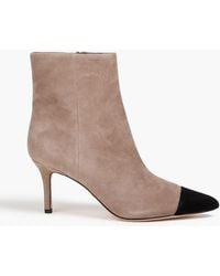 Veronica Beard - Lisa Two-tone Suede Ankle Boots - Lyst