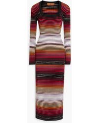 Missoni - Striped Ribbed Cotton-blend Maxi Dress - Lyst