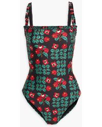 Agua Bendita - Limon Warana Floral-print Embroidered Swimsuit - Lyst