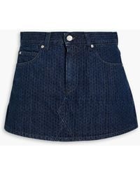 RED Valentino - Skirt-effect Printed Denim Shorts - Lyst