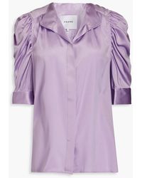 FRAME - Gillian Stretch-silk Satin Shirt - Lyst