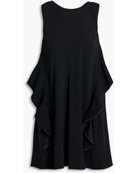 RED Valentino - Bow-embellished Ruffled Stretch-crepe Mini Dress - Lyst