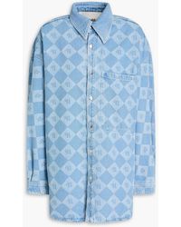 Nanushka - Tristo Oversized Logo-print Denim Shirt - Lyst