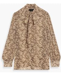 Nili Lotan - Carina Pussy-Bow Printed Silk-Chiffon Blouse - Lyst