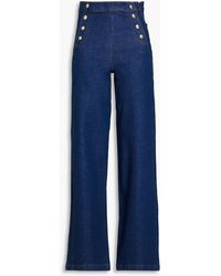 FRAME - Sailor snap hoch sitzende jeans mit weitem bein und verzierung - Lyst