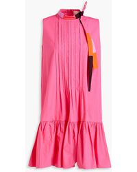 ROKSANDA - Pintucked Cotton-poplin Mini Dress - Lyst