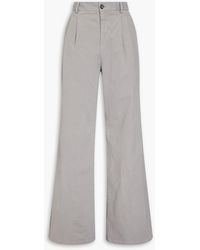 Nili Lotan - Flavie Stretch-cotton Twill Wide-leg Pants - Lyst