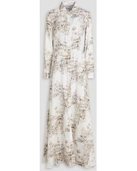 Evi Grintela - Floral-Print Cotton-Poplin Maxi Shirt Dress - Lyst