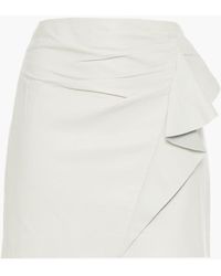 Michelle Mason - Ruffled Leather Mini Skirt - Lyst