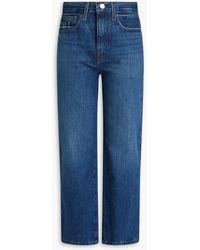 FRAME - Le Jane Crop Cropped High-rise Straight-leg Jeans - Lyst