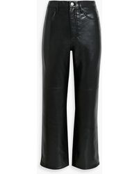 FRAME - Le Jane Cropped Stretch-leather Straight-leg Pants - Lyst