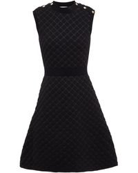 Sandro Y Embellished Metallic Jacquard Mini Dress - Black