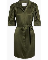 FRAME - Gillian Belted Silk Mini Shirt Dress - Lyst