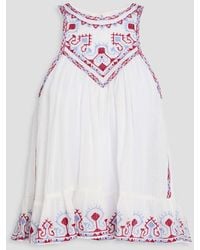 Isabel Marant - Pavinia Embroidered Cotton-gauze Top - Lyst