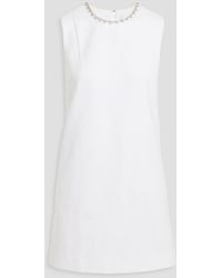 Area - Crystal-Embellished Cutout Stretch-Ponte Mini Dress - Lyst