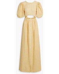 Jonathan Simkhai - Briddy Cutout Checked Cotton-blend Maxi Dress - Lyst