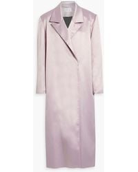 16Arlington - Willis Double-breasted Feather-trimmed Satin Coat - Lyst
