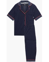 DKNY Bedruckter cropped pyjama aus jersey aus einer baumwollmischung - Blau