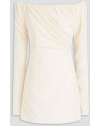 Jacquemus - Off-the-shoulder Ruched Padded Crepe Mini Dress - Lyst