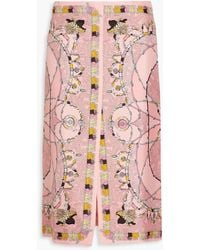 Emilio Pucci - Printed Silk-twill Skirt - Lyst
