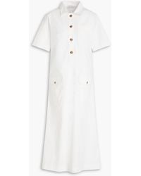 NINETY PERCENT - Carter Organic Cotton-blend Twill Midi Shirt Dress - Lyst