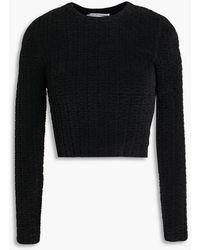 T By Alexander Wang - Cropped Jacquard-knit Top - Lyst