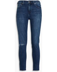 Rag & Bone - Cate Cropped Distressed Mid-rise Skinny Jeans - Lyst
