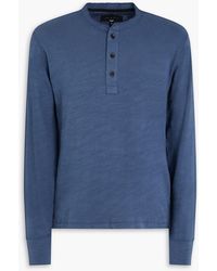 Rag & Bone - Slub Cotton-Jersey Henley T-Shirt - Lyst