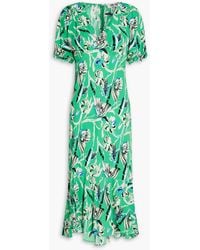 Diane von Furstenberg - Orla Floral-print Crepe Midi Dress - Lyst