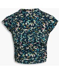 Isabel Marant - Juvia Open-back Cropped Printed Stretch-jersey Top - Lyst