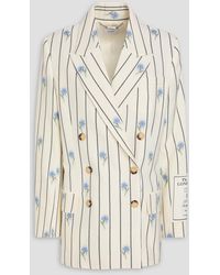 Erdem - Double-Breasted Printed Wool-Blend Twill Blazer - Lyst