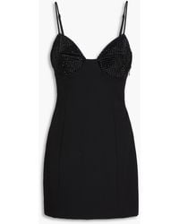 Area - Crystal-embellished Wool-blend Crepe Mini Dress - Lyst