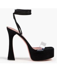 AMINA MUADDI - Plateausandalen "sita" aus pvc und veloursleder - Lyst
