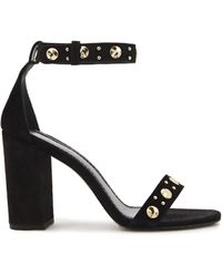 Maje Studded Suede Sandals Black