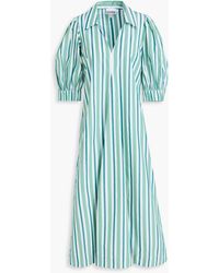 Ganni - Striped Organic Cotton Maxi Dress - Lyst