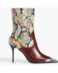 Missoni - Croc-effect Leather And Snakeskin Ankle Boots - Lyst