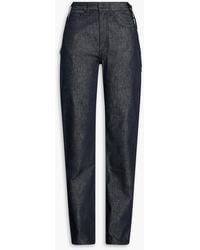 Mugler - Lace-Up High-Rise Straight-Leg Jeans - Lyst