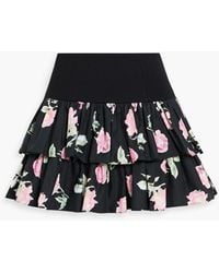 LoveShackFancy - Isley Ruffled Floral-print Cotton-poplin Mini Skirt - Lyst
