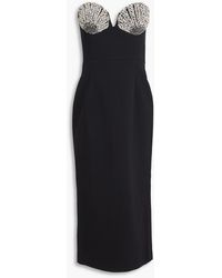 Rebecca Vallance - Cordelia Strapless Crystal-embellished Crepe Midi Dress - Lyst