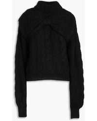 Hayley Menzies - Bow-embellished Cable-knit Wool-blend Sweater - Lyst