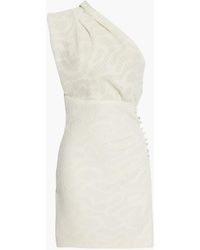 IRO - Roxanie drapiertes minikleid mit metallic-fil-coupé und asymmetrischer schulterpartie - Lyst