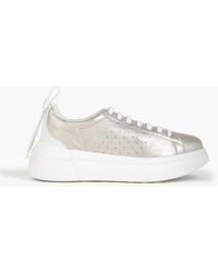 Red(V) - Perforated Leather Sneakers - Lyst