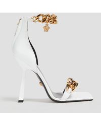 Versace - Medusa Chain-Embellished Leather Sandals - Lyst