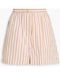 Brunello Cucinelli - Striped Cotton And Silk-blend Shorts - Lyst