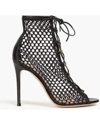 Gianvito Rossi - Fishnet Ankle Boots - Lyst