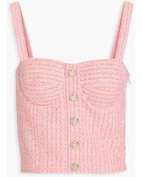 Maje - Metallic Cotton-Blend Tweed Bustier Top - Lyst