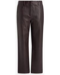 Theory - Leather Straight-leg Pants - Lyst