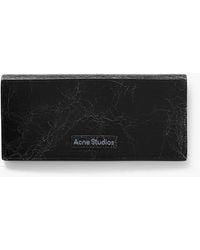 Acne Studios - Logo-Print Cracked-Leather Bifold Wallet - Lyst